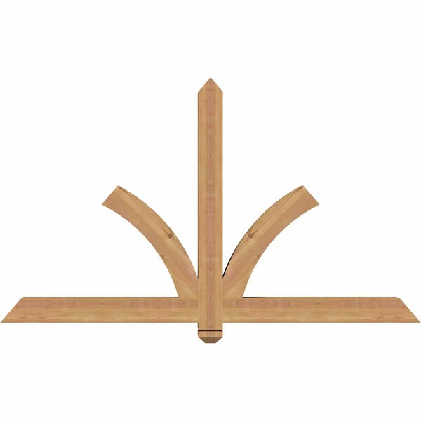 Ekena Millwork Redmond Smooth Timber Gable Bracket, Western Red Cedar, 60"W x 35"H x 3 1/2"D x 3 1/2"F, 14/12 Pitch GBW060X35X0404RED00SWR - main